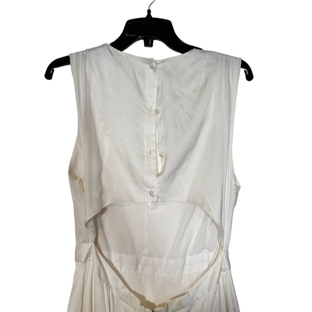 Alice + Olivia Chantay Asymmetrical Plunging Maxi Dress Size 10 - Picture 4 of 6